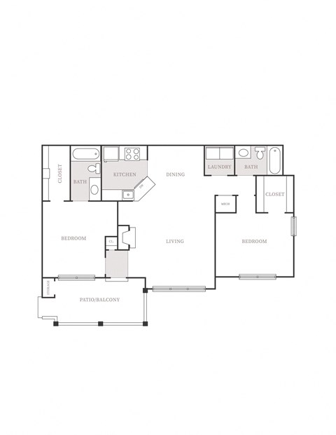 2 bed 2 bath apartment at The Columns at Club Drive